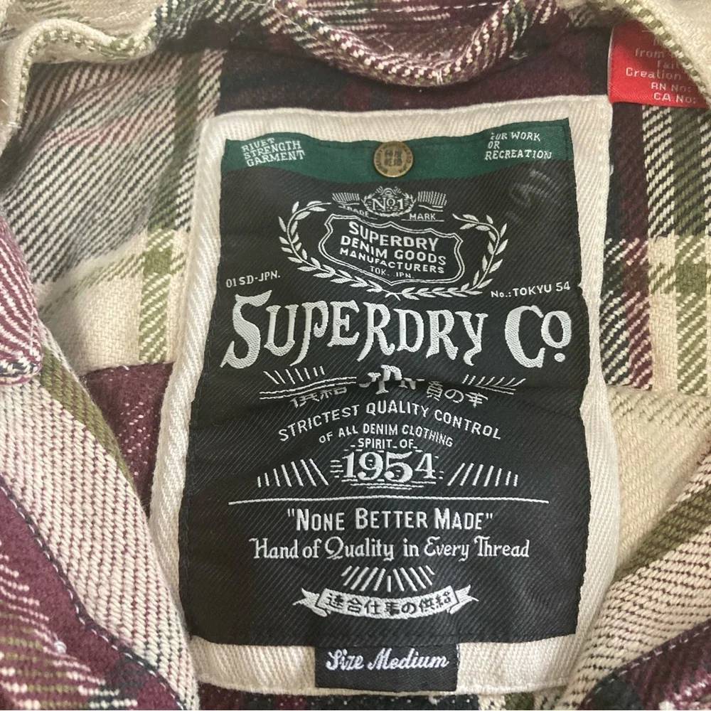 Superdry Co Denim Goods Womens  Plaid Lumberjack Button Up medium - Picture 7 of 16